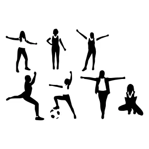 Silhouette Sport Figures - Dynamic Fitness Icons