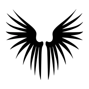 Black Wings Silhouette - Minimalist Design