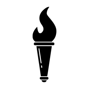 Black Torch Flame Icon - Olympic Symbol