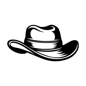 Black Silhouette Cowboy Hat Illustration