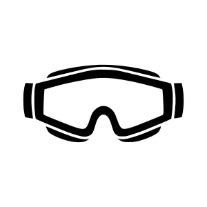 Black Ski Goggles Icon - Vector Illustration
