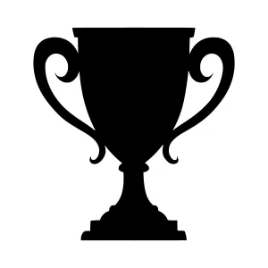 Black Trophy Icon - Vector Illustration