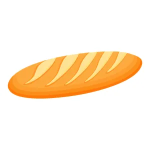 Cartoon Loaf of Bread - Orange Illustration