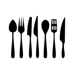 Black Tableware Silhouettes - Dining Icons