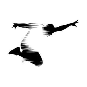 Silhouette Skater Flying - Dynamic Motion Graphic