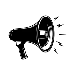 Black Megaphone Illustration - Vector Graphic