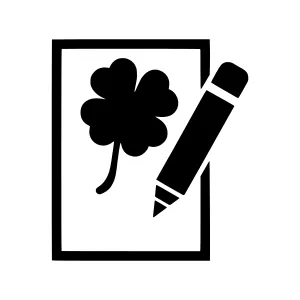 Black & White Shamrock Sketch Icon
