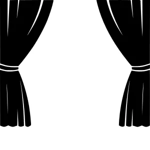 Black Curtains Silhouette - Minimalist Design