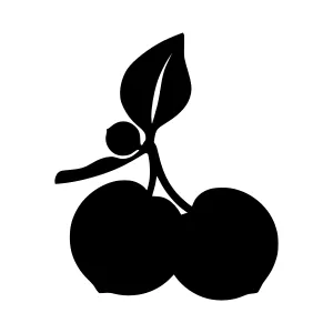 Black Cherry Silhouette Icon