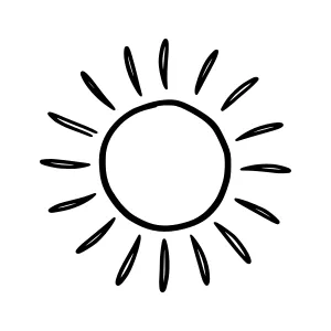Hand Drawn Sun Icon - Minimalist Outline