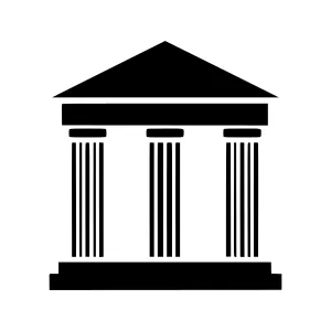 Classical Temple Icon - Black on White