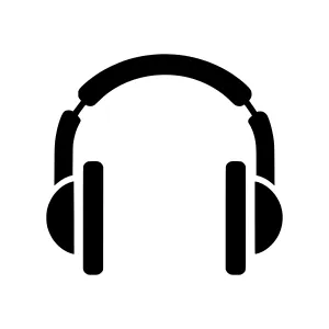 Black Headphones Icon - Simple Vector Illustration