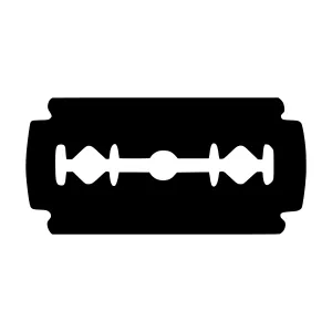 Razor Blade Silhouette - Minimalist Vector
