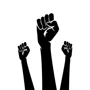 Black Power Fist Silhouettes