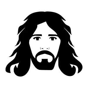 Black & White Jesus Portrait Silhouette
