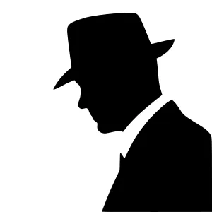 Silhouette Man in Hat - Minimalist Vector