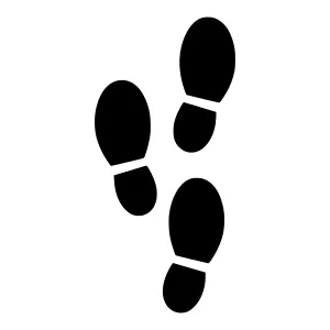 Black Footprints Trail Icons - Vector Illustration