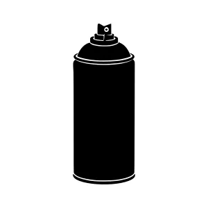 Spray Paint Can Silhouette - Black & White Graphic