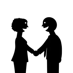 Silhouette Handshake Agreement Vector