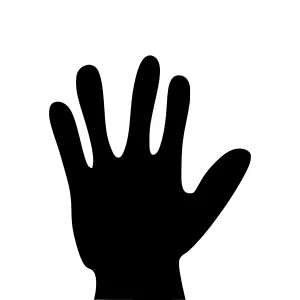 Black Hand Gesture Silhouette Vector Icon