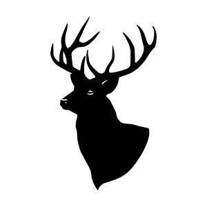 Silhouette Deer Head - Elegant Wildlife Graphic