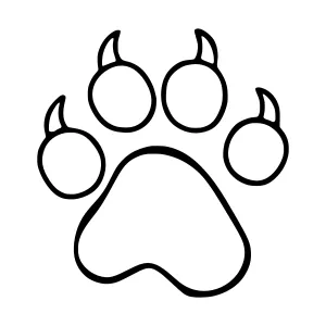 Paw Print Icon - Black Outline Vector