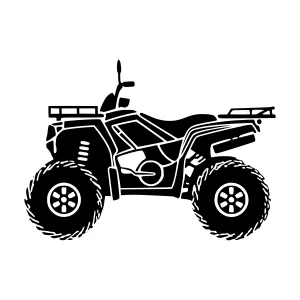 Black ATV Silhouette Vector Illustration