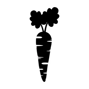 Black Carrot Silhouette Icon