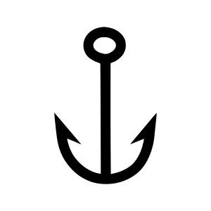 Black Anchor Icon - Nautical Symbol