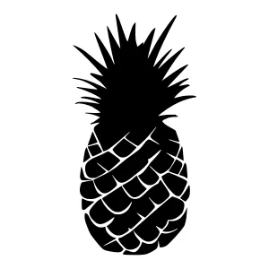 Black Pineapple Silhouette Vector