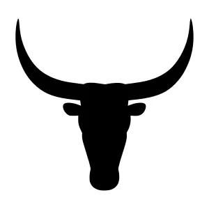 Black Bull Head Silhouette Vector Icon