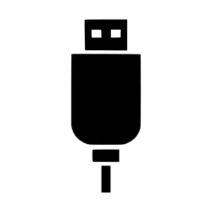 USB Connector Icon - Black Outline
