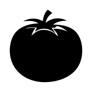 Tomato Icon - Simple Black Silhouette