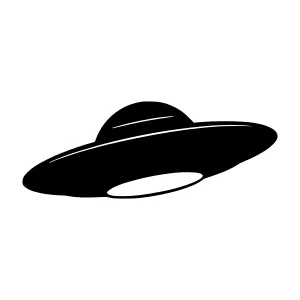 Black UFO Silhouette Vector Icon