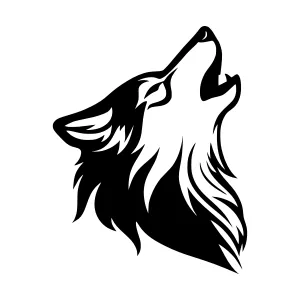 Silhouette Wolf Howl - Tribal Vector Art