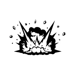 Black Explosion Burst Graphic Vector Illustration