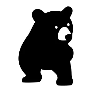 Cute Cartoon Bear Silhouette Vector Illustration