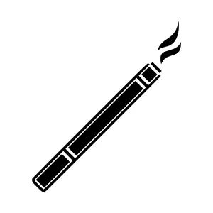 Black Cigarette Icon - Simple Line Art