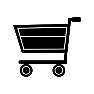 Shopping Cart Icon - Black Outline
