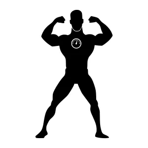 Muscular Silhouette Fitness Icon