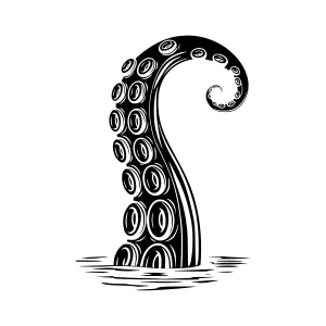 Black & White Octopus Tentacle Illustration