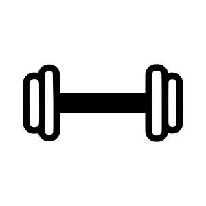 Black Dumbbell Icon - Fitness Vector Illustration