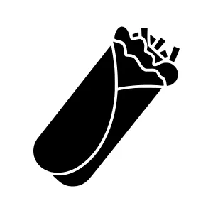 Black Tortilla Wrap Icon - Food Illustration