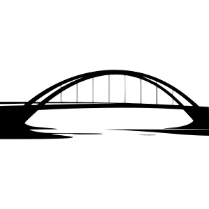 Minimalist Bridge Silhouette Black & White