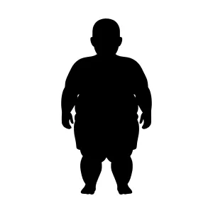 Silhouette of a Large Man - Black Outline