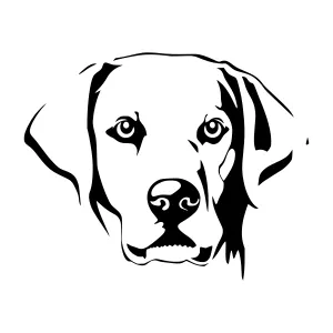 Black Labrador Silhouette Head