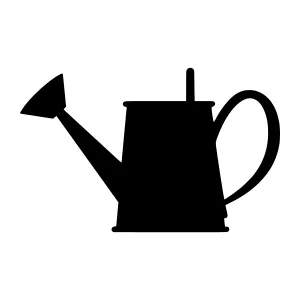 Black Watering Can Silhouette Icon