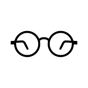 Minimalist Black Glasses Icon