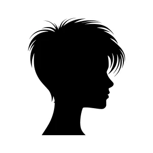 Silhouette Head Profile - Black Hair