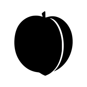 Silhouette Peach Icon - Vector Illustration